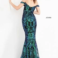 In Stock Jovani JVN04515 Size 8 Ivory Long Fitted Sequin Prom Dress Off The Shoulder Mermaid Pageant Mermaid Dresses