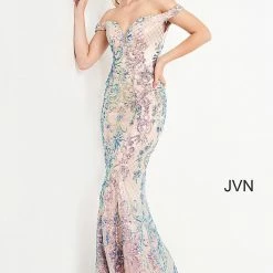 JVN By Jovani Jovani JVN04515 Long Fitted Sequin Prom Dress Off The Shoulder Mermaid Pageant 13 JVN By Jovani Jovani JVN04515 Long Fitted Sequin Prom Dress Off The Shoulder Mermaid Pageant