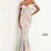 JVN By Jovani Jovani JVN04515 Long Fitted Sequin Prom Dress Off The Shoulder Mermaid Pageant