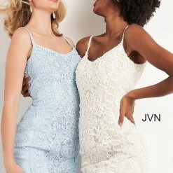JVN By Jovani Jovani JVN04527 Short Fitted Lace Cocktail Dress Formal Embellished Gown 29 JVN By Jovani Jovani JVN04527 Short Fitted Lace Cocktail Dress Formal Embellished Gown