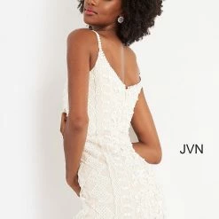 JVN By Jovani Jovani JVN04527 Short Fitted Lace Cocktail Dress Formal Embellished Gown 25 JVN By Jovani Jovani JVN04527 Short Fitted Lace Cocktail Dress Formal Embellished Gown