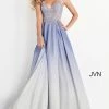 JVN By Jovani Ballgown Dresses Jovani JVN04565 Long Shimmer Ombre Ballgown Sheer Lace Prom Dress Corset