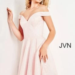 JVN By Jovani Jovani JVN04639 Short Off The Shoulder Homecoming Dress Cocktail Dress