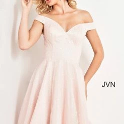 JVN By Jovani Jovani JVN04639 Short Off The Shoulder Homecoming Dress Cocktail Dress
