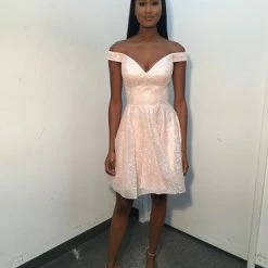 JVN By Jovani Jovani JVN04639 Short Off The Shoulder Homecoming Dress Cocktail Dress