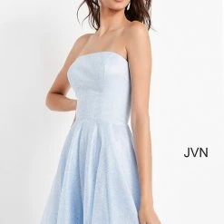 JVN By Jovani Prom Dresses Jovani JVN04640 Short Fit & Flare Glitter Homecoming Dress Cocktail Shimmer