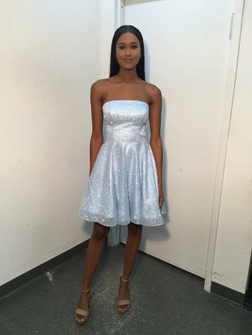 JVN By Jovani Jovani JVN04640 Short Fit & Flare Glitter Homecoming Dress Cocktail Shimmer 8 JVN By Jovani Jovani JVN04640 Short Fit & Flare Glitter Homecoming Dress Cocktail Shimmer