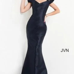 JVN By Jovani Jovani JVN04717 Off The Shoulder Pleated Straps Mermaid Prom Dress Long Evening Gown