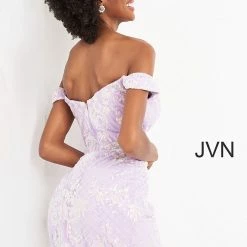 In Stock Jovani JVN05251 Size 2 Black Multi Short Fitted Sequin Off The Shoulder Cocktail Dress JVN 05251