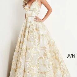 Discontinued Jovani JVN05738 V Neckline Open Back Corset Prom Dress Ball Gown Evening Dress Ballgown Dresses