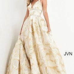 Discontinued Jovani JVN05738 V Neckline Open Back Corset Prom Dress Ball Gown Evening Dress Ballgown Dresses