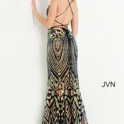 In Stock Jovani JVN05758 Lilac Size 8 Sequin Fitted Prom Dress Evening Gown Backless Corset Tie