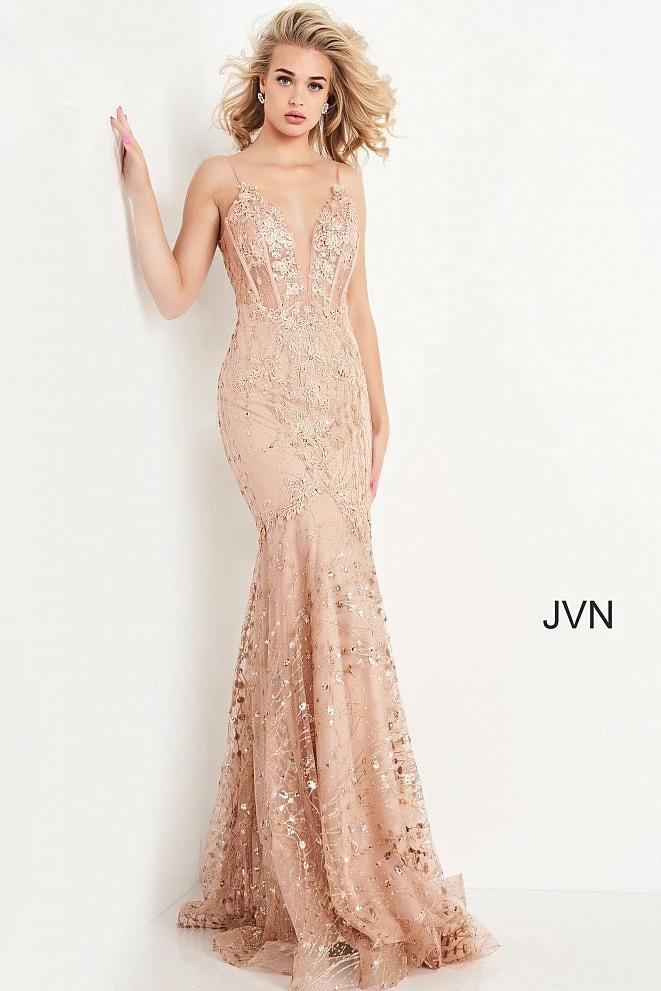 JVN By Jovani Jovani JVN05788 Sheer Corset Bodice Mermaid Prom Dress Plunging V Neckline Pageant Gown Mermaid Dresses 3 JVN By Jovani Jovani JVN05788 Sheer Corset Bodice Mermaid Prom Dress Plunging V Neckline Pageant Gown Mermaid Dresses