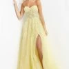 JVN By Jovani Jovani JVN05811 Prom Dress Strapless Sweetheart Neckline Embroidered Lace Maxi Slit