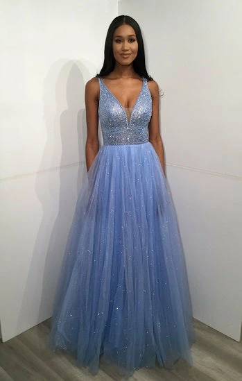 JVN By Jovani Jovani JVN05818 Long A Line Glitter Tulle Sheer V Neck Prom Dress Backless Embellished 7 JVN By Jovani Jovani JVN05818 Long A Line Glitter Tulle Sheer V Neck Prom Dress Backless Embellished