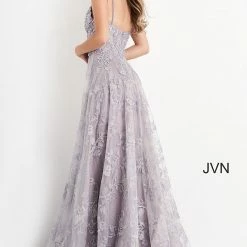 In Stock Jovani JVN06474 Lilac Prom Dress Long Lace A Line Ballgown Glitter Corset Formal Gown Size 14