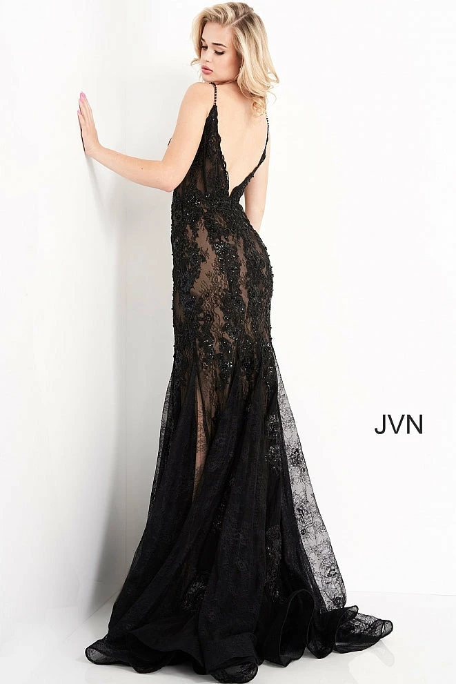 In Stock Mermaid Dresses Jovani JVN06475 Size 6, 12 Long Fitted Lace Mermaid Prom Dress Sheer Corset Backless Gown 8 In Stock Mermaid Dresses Jovani JVN06475 Size 6, 12 Long Fitted Lace Mermaid Prom Dress Sheer Corset Backless Gown