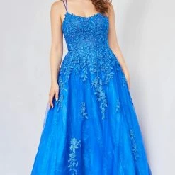 JVN By Jovani Ballgown Dresses Jovani JVN06644 Long Lace Ball Gown Prom Dress Corset Sheer Pageant Gown