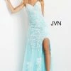JVN By Jovani Jovani JVN06660 Long Fitted Lace V Neck Prom Dress Formal Pageant Backless Gown