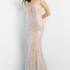 In Stock Jovani JVN07594 Size 00 Long Straight Sequin Prom Dress Pageant Gown Iridescent Formal