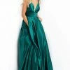 JVN By Jovani Jovani JVN08419 V Neckline Wide Waist A Line Prom Dress With Pockets