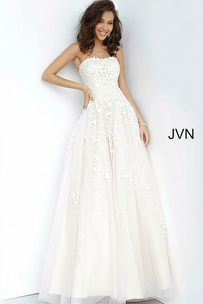 JVN By Jovani Jovani JVN1831 Long Embroidered Tulle Ball Gown Prom Dress Wedding Dress 10 JVN By Jovani Jovani JVN1831 Long Embroidered Tulle Ball Gown Prom Dress Wedding Dress