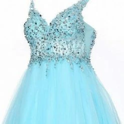 JVN By Jovani Jovani JVN2007 Long Beaded Ball Gown Prom Dress Sheer V Neck Tulle Blush 13 JVN By Jovani Jovani JVN2007 Long Beaded Ball Gown Prom Dress Sheer V Neck Tulle Blush