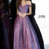JVN By Jovani Jovani JVN2013 Long Iridescent Shimmer Prom Dress Ball Gown Off The Shoulder