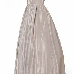 Discontinued Jovani JVN2172 Iridescent Shimmer Ball Gown Prom Dress Pockets Plunging Neckline Ballgown Dresses