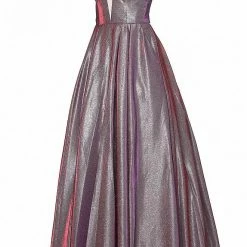 Discontinued Jovani JVN2172 Iridescent Shimmer Ball Gown Prom Dress Pockets Plunging Neckline Ballgown Dresses