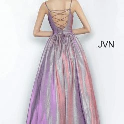 JVN By Jovani Ballgown Dresses Jovani JVN2191 Long Iridescent Ball Gown Prom Dress Pockets Formal Shimmer