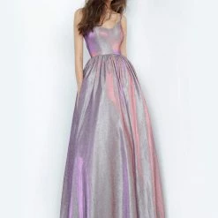 JVN By Jovani Ballgown Dresses Jovani JVN2191 Long Iridescent Ball Gown Prom Dress Pockets Formal Shimmer