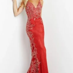 JVN By Jovani Metallic Dresses Jovani JVN2205 Embellished Iridescent Lace Illusion Prom Dress Sheer Shimmer Gown 27 JVN By Jovani Metallic Dresses Jovani JVN2205 Embellished Iridescent Lace Illusion Prom Dress Sheer Shimmer Gown