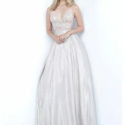 In Stock Jovani JVN2206 Black Prom Dress Embellished Ball Gown Shimmer Lace Pockets Size 10 Ballgown Dresses