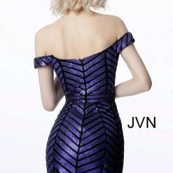 In Stock Jovani JVN 2247 Short Size 2 Sequin Embellished Homecoming Dress V Neck Black Gold