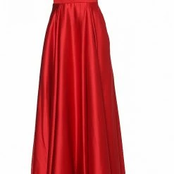 Discontinued Ballgown Dresses Jovani JVN2282 Satin Prom Dress Ball Gown Pleated Skirt Embellished Off Shoulder Straps Pockets