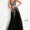 In Stock Ballgown Dresses Jovani JVN 2302 Size 8 Floral V Neck A Line Ballgown Prom Dress Formal