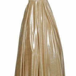 In Stock Jovani JVN2392 Size 10 Metallic Gold Ballgown Shimmer Prom Dress Iridescent Gown