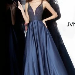 Discontinued Jovani JVN2469 Ombre Beaded Bodice Satin A Line Prom Dress Evening Gown Ballgown Dresses