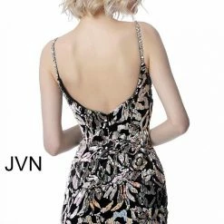 In Stock Jovani JVN24731 Size 10 Short Fitted Sequin Velvet Cocktail Dress Homecoming Formal