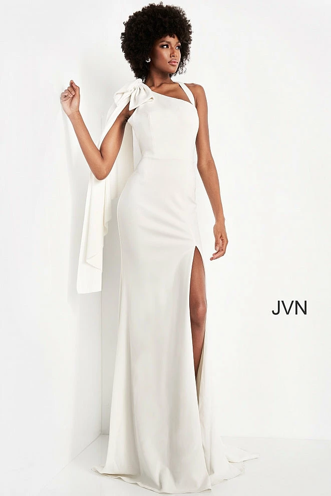 JVN By Jovani JVN2516 Asymmetrical Neckline One Shoulder Bow Prom Dress Pageant Gown 7 JVN By Jovani JVN2516 Asymmetrical Neckline One Shoulder Bow Prom Dress Pageant Gown