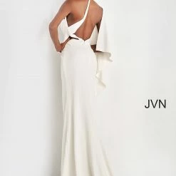 JVN By Jovani JVN2516 Asymmetrical Neckline One Shoulder Bow Prom Dress Pageant Gown 18 JVN By Jovani JVN2516 Asymmetrical Neckline One Shoulder Bow Prom Dress Pageant Gown