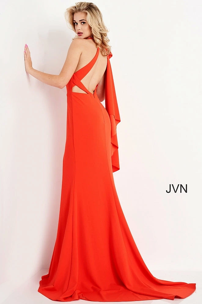JVN By Jovani JVN2516 Asymmetrical Neckline One Shoulder Bow Prom Dress Pageant Gown 4 JVN By Jovani JVN2516 Asymmetrical Neckline One Shoulder Bow Prom Dress Pageant Gown