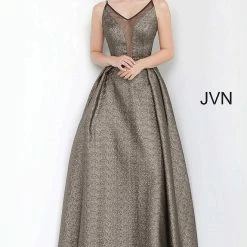 In Stock Jovani JVN2549 Size 10 Metallic Gold Pleated BallGown Prom Dress Pockets Ballgown Dresses