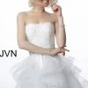 JVN By Jovani Jovani JVN3099 Strapless Lace Short Cocktail Dress Fit And Flare Tulle Ruffle Homecoming Dress 1 JVN By Jovani Jovani JVN3099 Strapless Lace Short Cocktail Dress Fit And Flare Tulle Ruffle Homecoming Dress