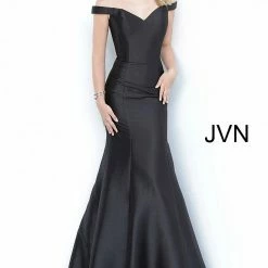 JVN By Jovani Jovani JVN3245 Long Fitted Off The Shoulder Prom Dress Mermaid Pageant Gown Mermaid Dresses