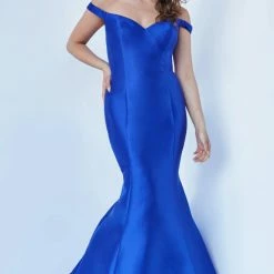 JVN By Jovani Mermaid Dresses Jovani JVN3245 Mermaid Prom Dress Off The Shoulder Evening Gown Mikado