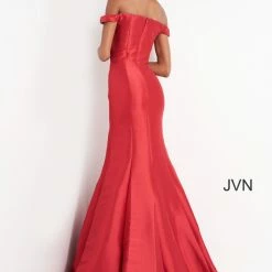 JVN By Jovani Mermaid Dresses Jovani JVN3245 Mermaid Prom Dress Off The Shoulder Evening Gown Mikado