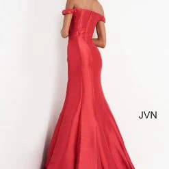 JVN By Jovani Jovani JVN3245 Long Fitted Off The Shoulder Prom Dress Mermaid Pageant Gown Mermaid Dresses
