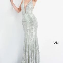 JVN By Jovani Jovani JVN3663 Long Fitted Mint Mermaid Prom Dress Pageant Gown Glitter Shimmer